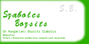 szabolcs bozsits business card